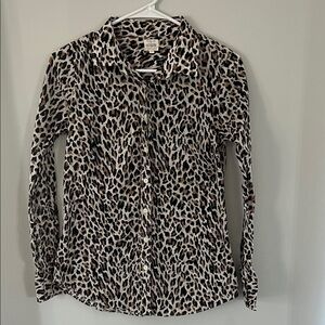 J. Crew Animal Print Button-Down Shirt